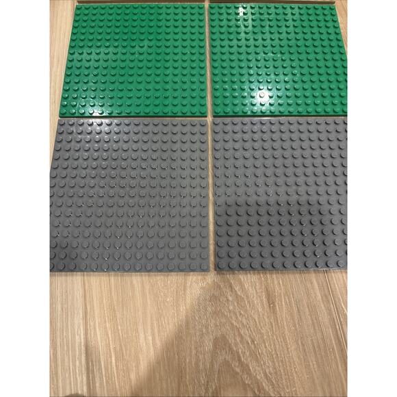 Lego 16 x 16 Plate Lot Of 6 #91405 Dark Tan, Green, Dark Bluish Gray 2x of Each - Picture 2 of 9